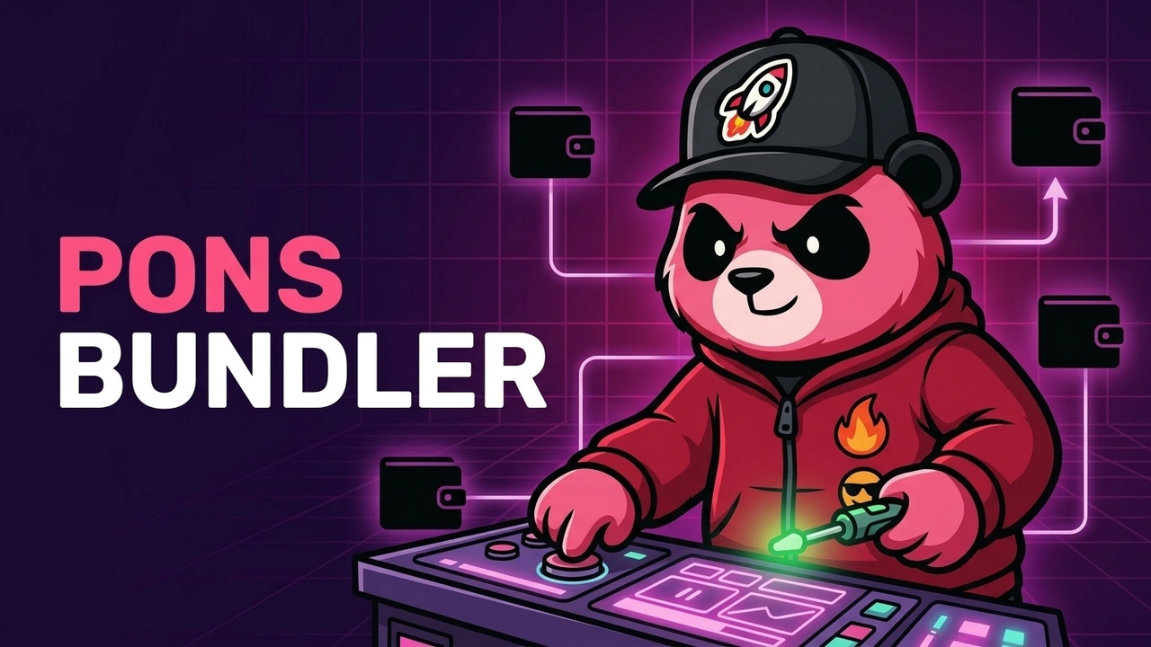 PandaBoost mascot operating the Pons Bundler launch console
